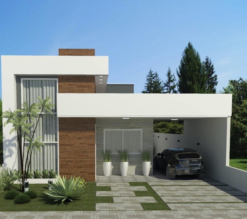 Fachada residencial moderna